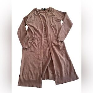 Love Tree Duster - Open Front Cardigan Womens Size Medium - Mocha Color
